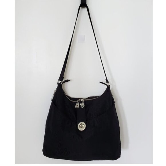 Baggallini Handbags - Baggallini Helsinki Black Animal Print Hobo Shoulder Bag Purse Organizer Pockets